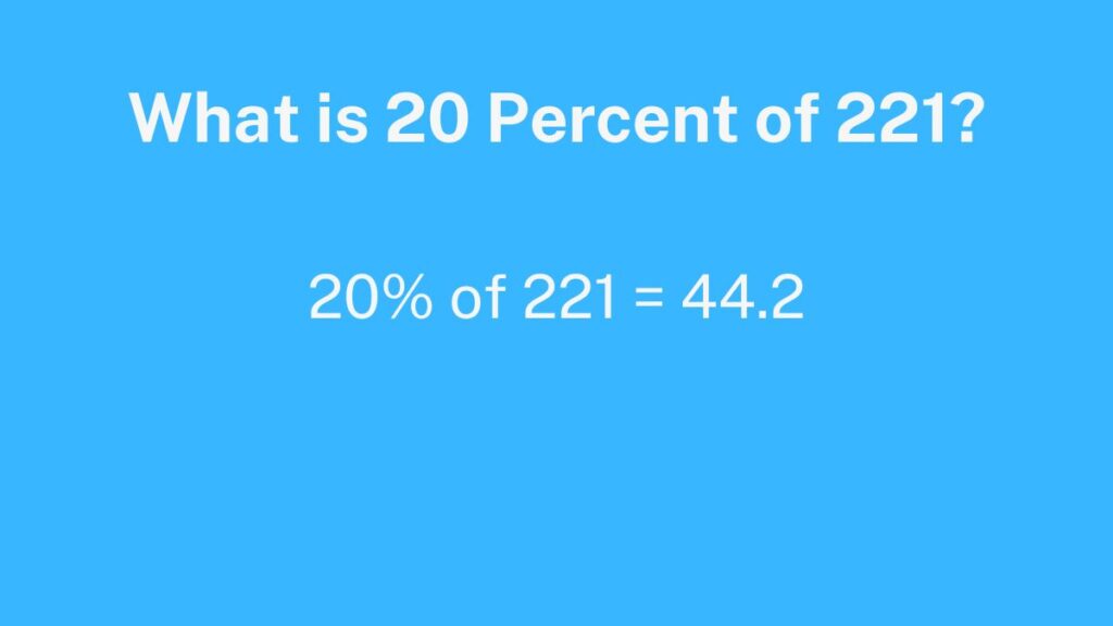 what is 20 percent of 221 - 20% of 221 - Rapid Calculator
