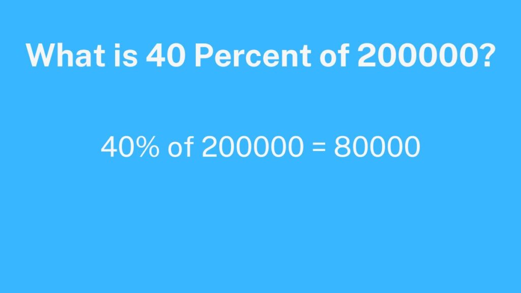 what is 40 percent of 200000